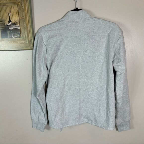 Athleta Gray V-Neck Sweater Soft Knit Casual - Picture 6 of 13